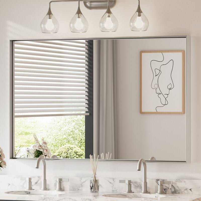 Keonjinn Aluminum Framed Wall Mount Bathroom Vanity Mirror