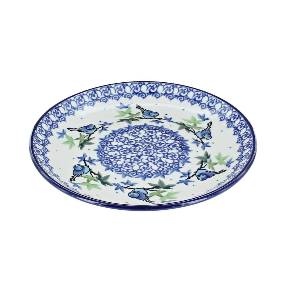 Blue Rose Polish Pottery Ceramika Artystyczna Dessert Plate