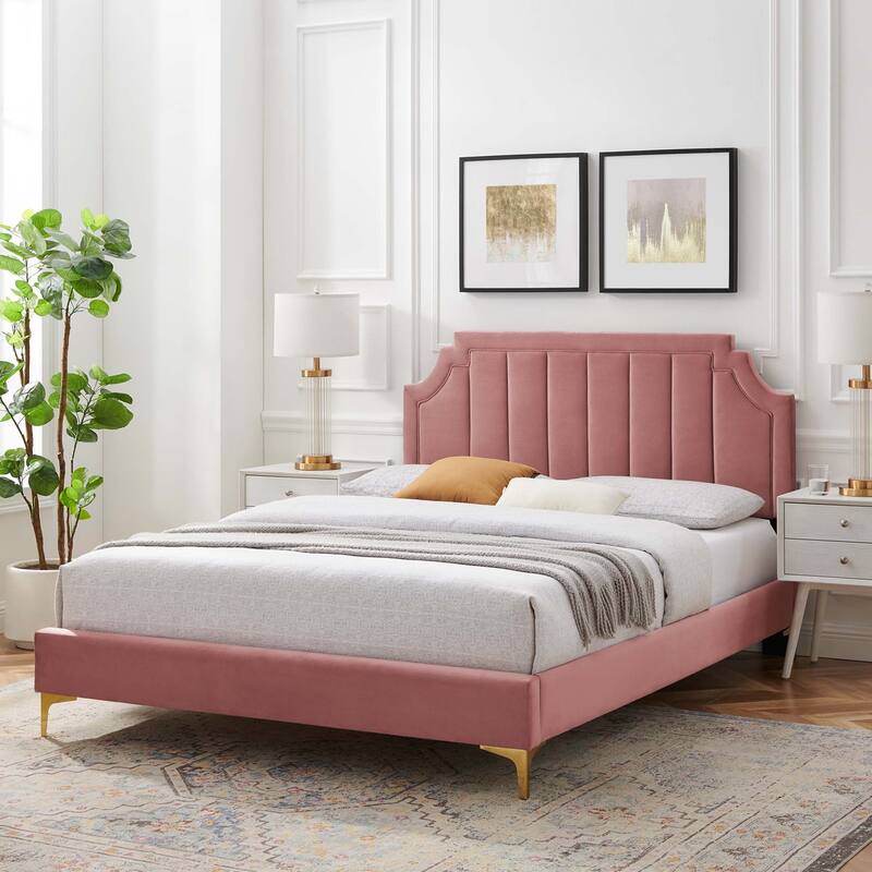 Sienna Performance Velvet Full Platform Bed