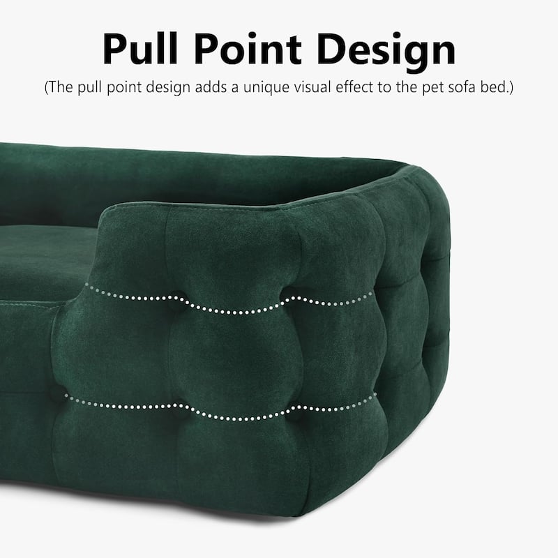 MCombo Dog Sofa Bed with Washable Cushion Cover for Small Medium Dogs, Fabric 0553 - 33.6" x 21.7"
