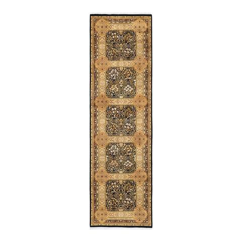 Overton One-of-a-Kind Hand-Knotted Traditional Oriental Mogul Black Area Rug - 3' 1" x 10' 9"