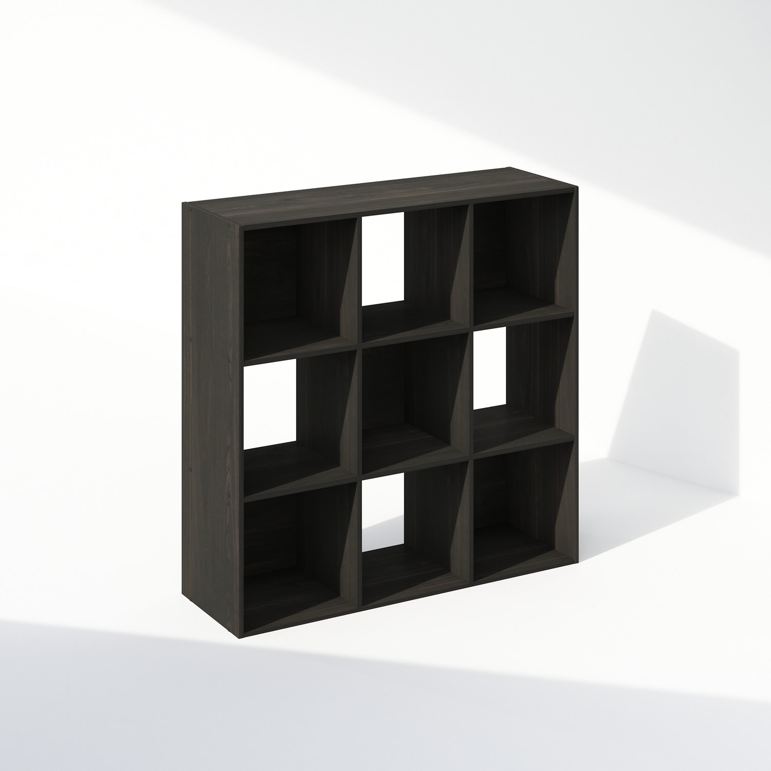 35.39 in. Tall Espresso Wood 9-Shelf Bookcase