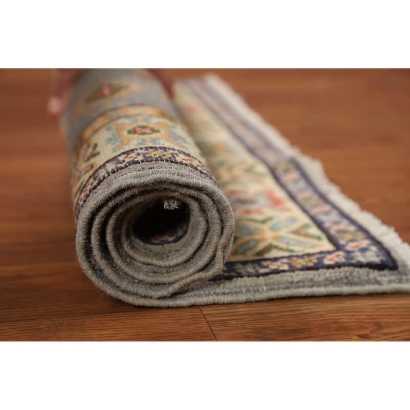 Kazak Oriental Foyer Rug Handmade Foyer Wool Carpet - 2'0"x 3'0" - 2'0"x 3'0" - Grey