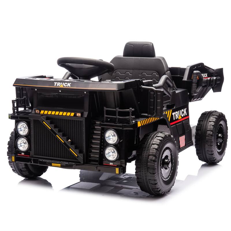 12V Kids Ride On Dump Truck W/Parents Control,2wd,Rear-Wheel Suspension,Electric Dump Bed And Extra Shovel,For Kids 3-5