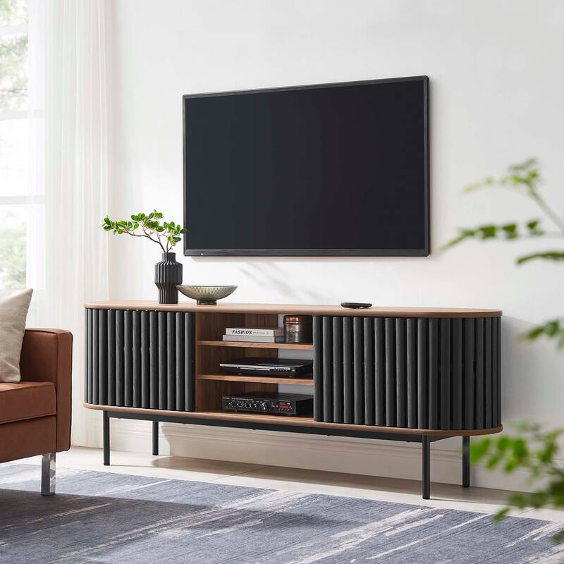 Fortitude 71" TV Stand - Walnut Black
