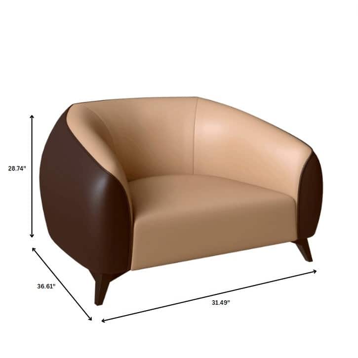 Single-Seater Sofa Armchair Upholstered in Vegan Leather with Metal Legs Opula Series by LeisureMod