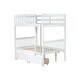 preview thumbnail 26 of 34, Full Over Full Rubber Wood Convertible into 2 Full Beds Bunk Bed with 2 Drawers ,Ladder and Safety Guardrails