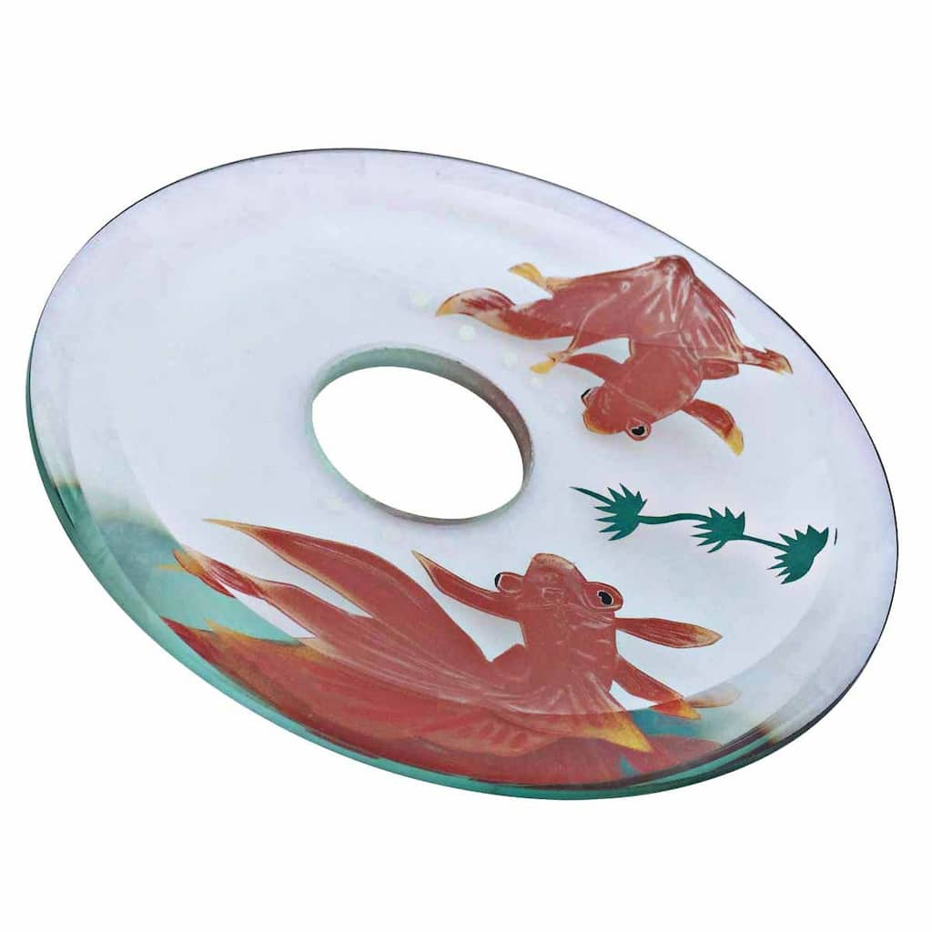 Glass Waterfall Faucet Disc Replacement Part with Koi Fish Design Renovators Supply