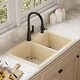 preview thumbnail 19 of 17, Karran Drop-In Quartz 33 in. 1-Hole 60/40 Double Bowl Kitchen Sink Kit