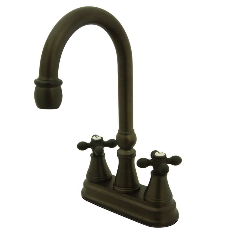 Kingston Brass Victorian Deck Mounted Double Handle Bar Faucet with
