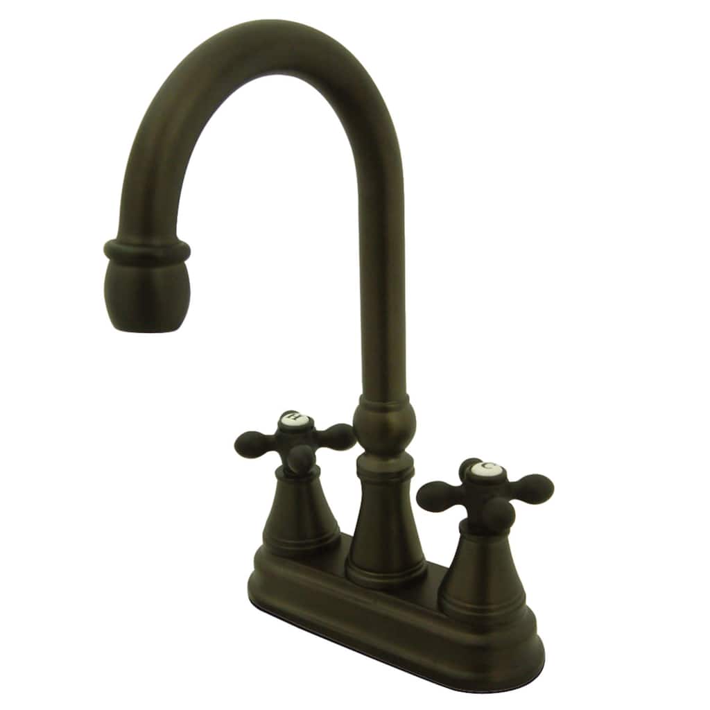 Kingston Brass Victorian Deck Mounted Double Handle Bar Faucet with