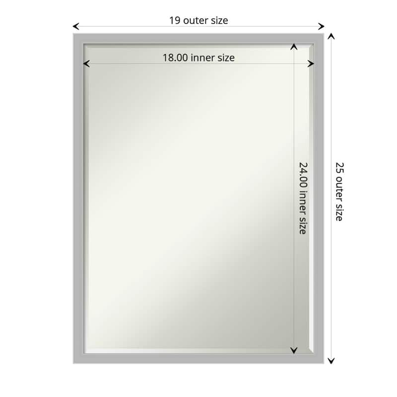 Petite Bevel Bathroom Wall Mirror - Hera Chrome Frame - Hera Chrome - 19 x 25 in - 19 x 25 in - Hera Chrome