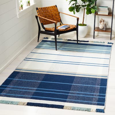SAFAVIEH Striped Kilim Sharareh Wool Fringe Rug