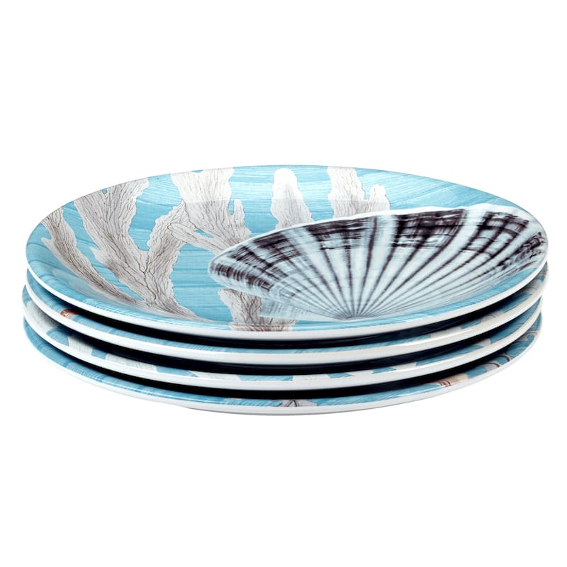 Certified International Beyond the Shore Set of 4 Salad Plates - 9" Diam x 1"