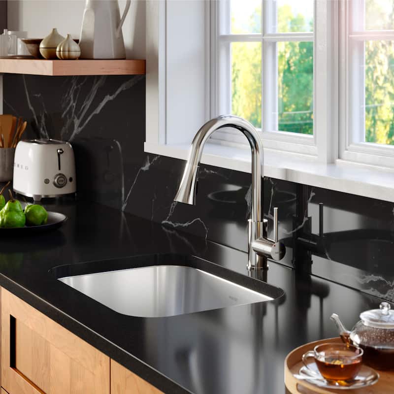 Karran 23" Undermount 18-Gauge Stainless Steel Single Bowl Kitchen Sink Kit