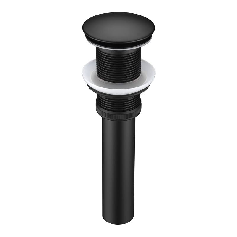 Luxier DS01-T Bathroom Sink Push Pop-Up Drain Stopper with No Overflow - Matte Black