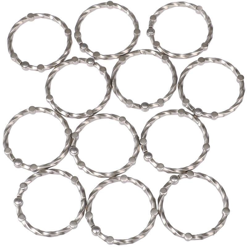 Utopia Alley Shower Eternity Curtain Rings, Rustproof Zinc Shower Rings, set of 12 - Brushed Nickel