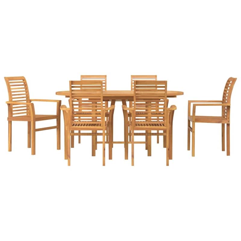 vidaXL Garden Dining Set 5/7 pcs Brown 63" x 31.5" x 29.5 - 63" x 31.5" x 29.5