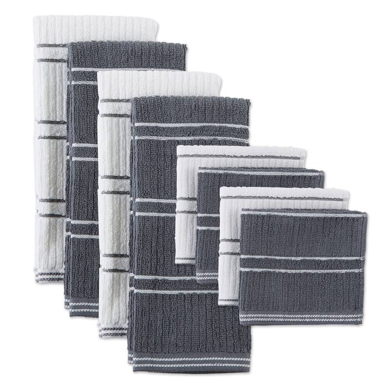 J&M Ribbed Terry Dishtowel & Dishcloth (Set of 8)