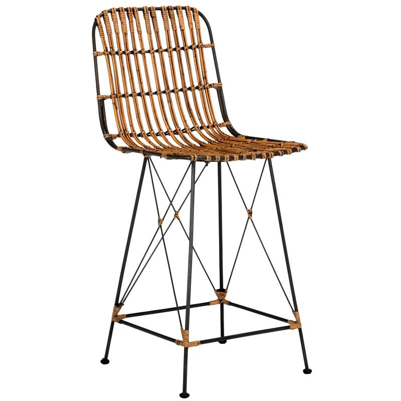 SAFAVIEH Shinako 37.5-inch Wicker Croco Brown Counter Stool (Set of 2) - 18.1" x 20.9" x 37.4" - 18Wx21Dx37H