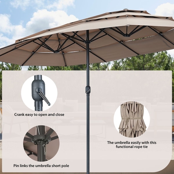Ainfox 13ft/15ft Double-sided Patio Umbrella - On Sale - Bed