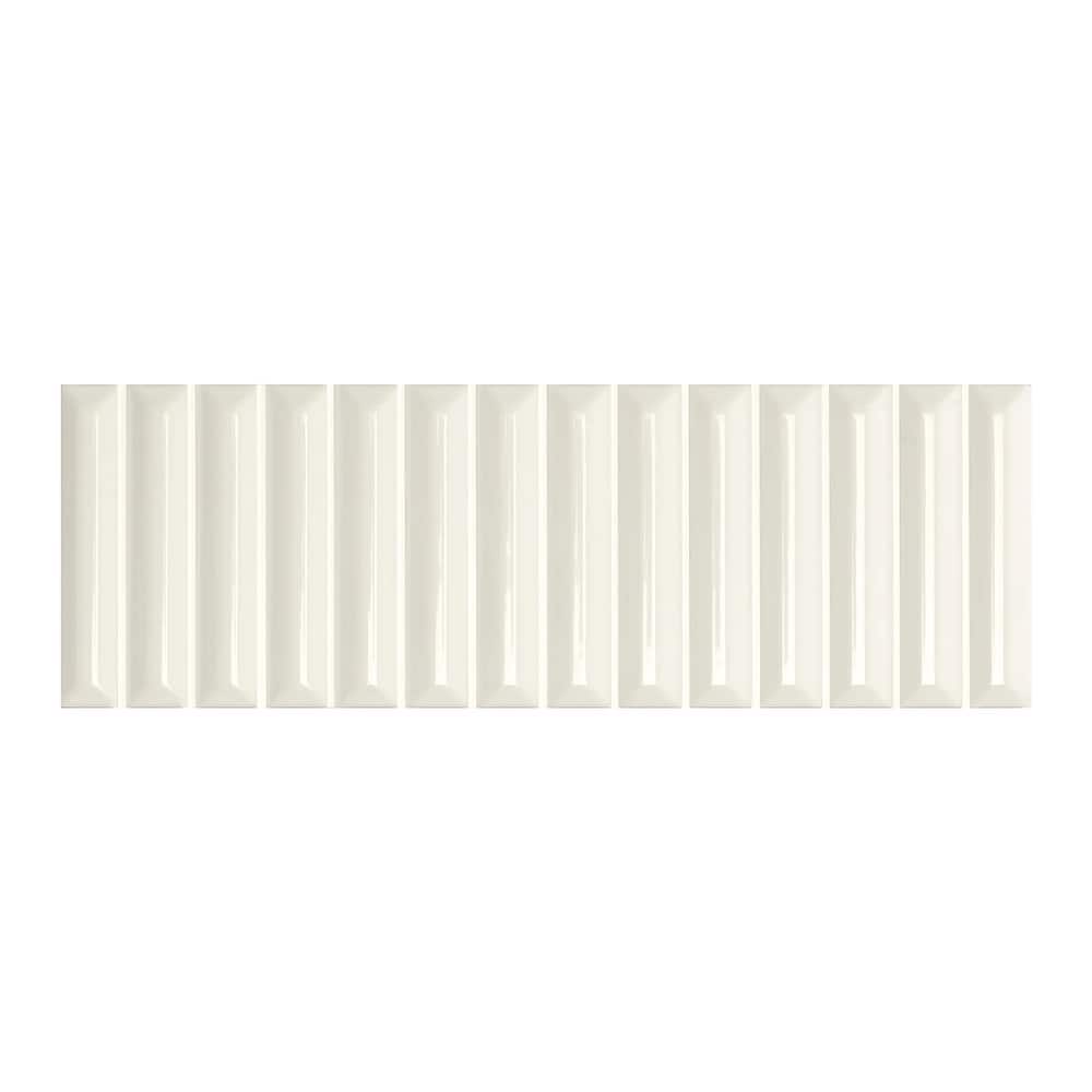 Hashi 4" x 12 Fluted Kit Kat Glossy Italian Wall Tile