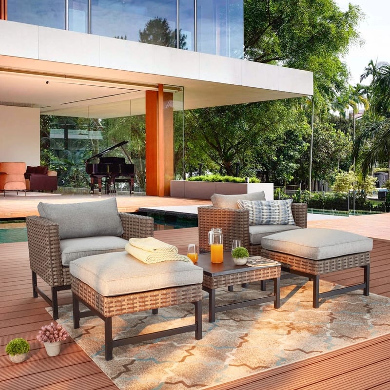 Patio Festival Right-Angle 5-Piece Outdoor Conversation Set