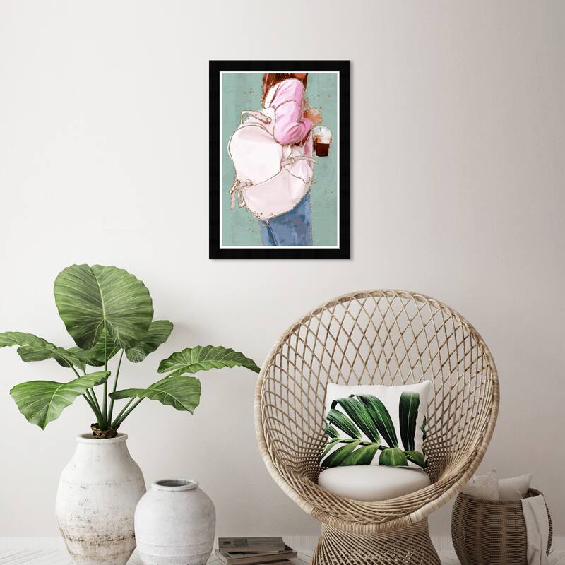 Wynwood Studio Prints Fashion and Glam Ready For Class Pink and Glam Wall Art Canvas Print - Black