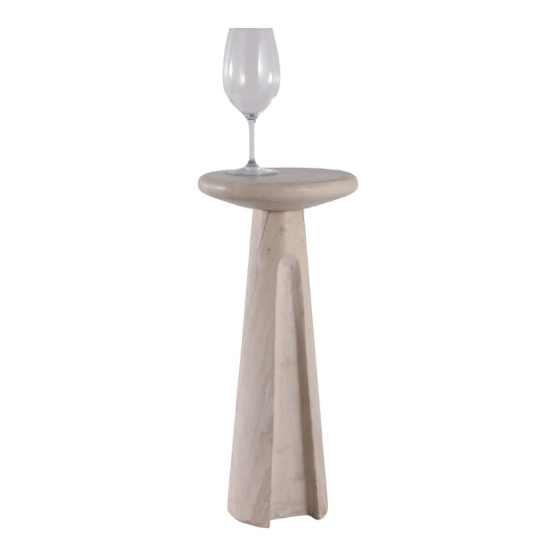 Marble Stone Accent Table Valencia Design for Home Decor - 22" Ivory - 10" x 10" x 21.75"