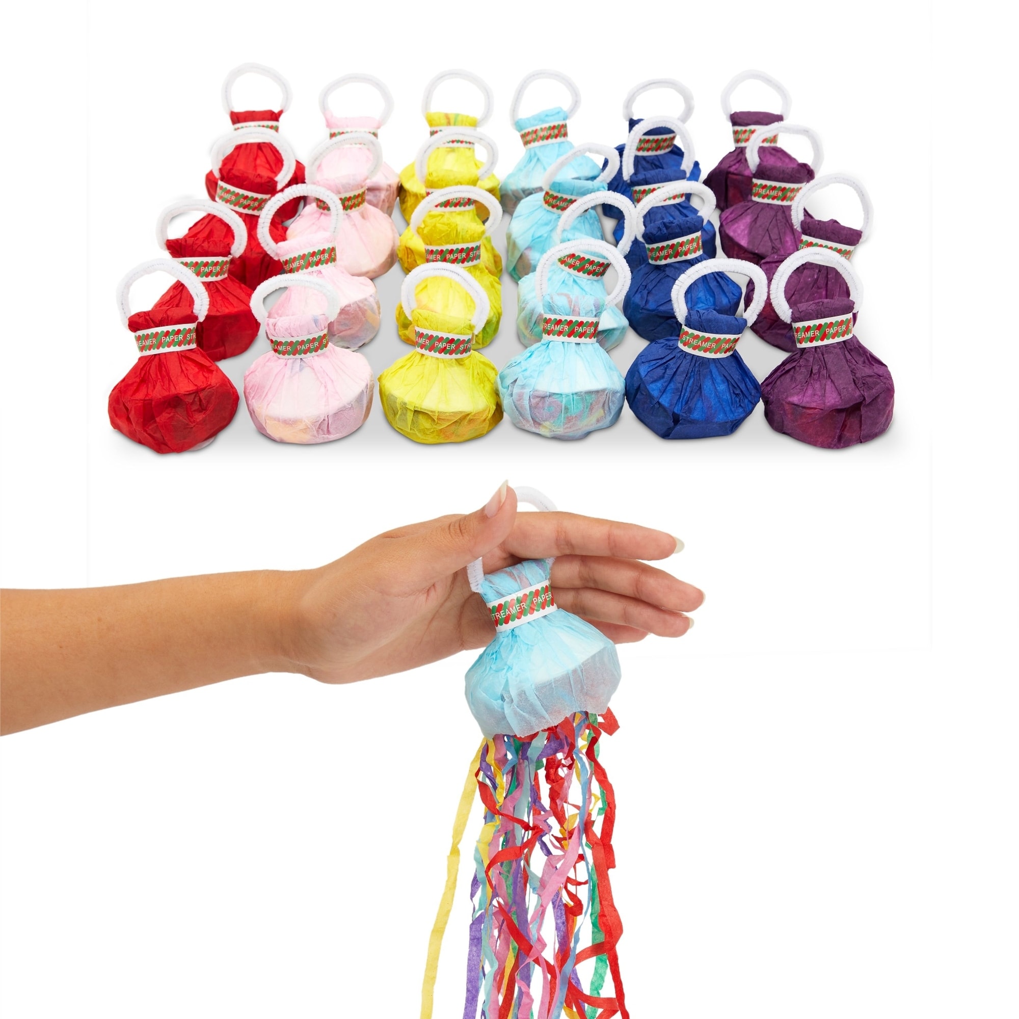 Colorful Throw Streamers, Party Poppers for Birthdays, Weddings