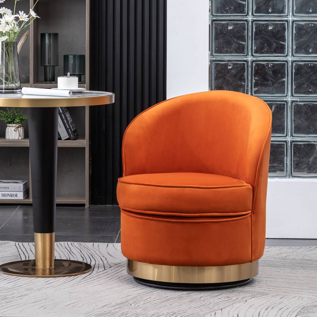 Orange 22" Upholstered Velvet Accent Chair