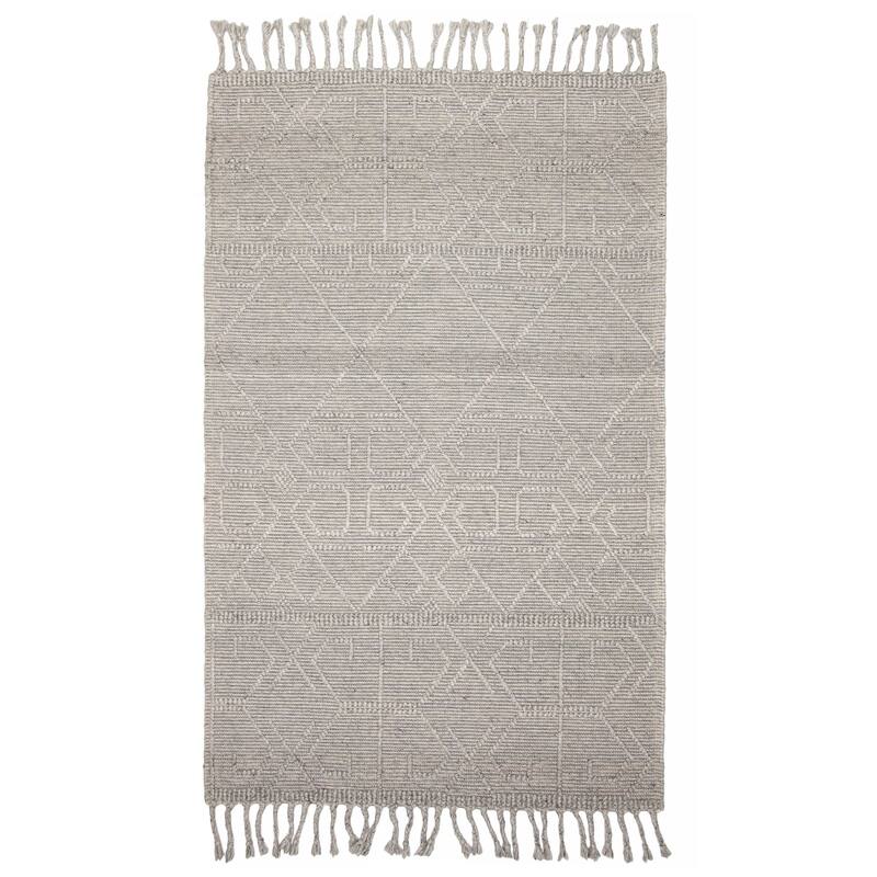 ECARPETGALLERY Braid weave Sienna Grey Wool Rug - 5'1 x 8'1 - Grey - 5'1 x 8'1