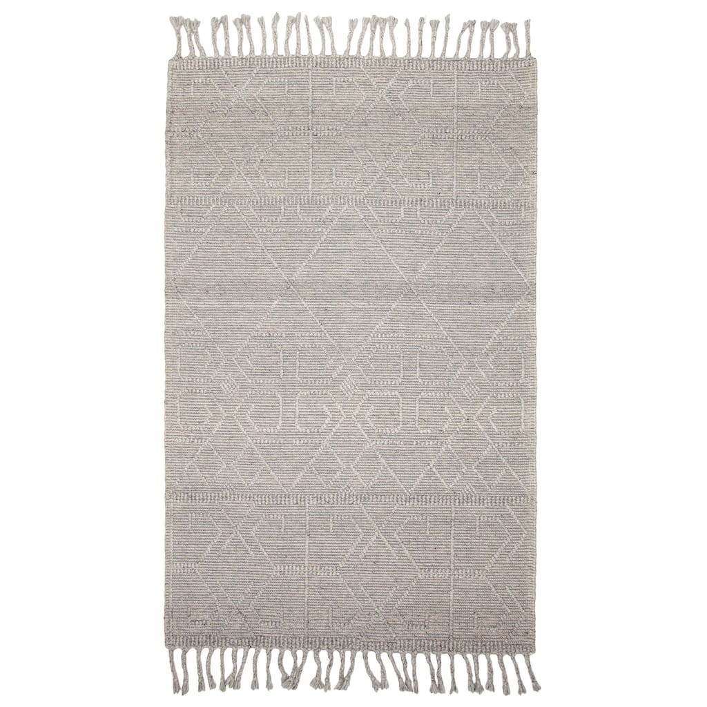 ECARPETGALLERY Braid weave Sienna Grey Wool Rug - 5'1 x 8'1