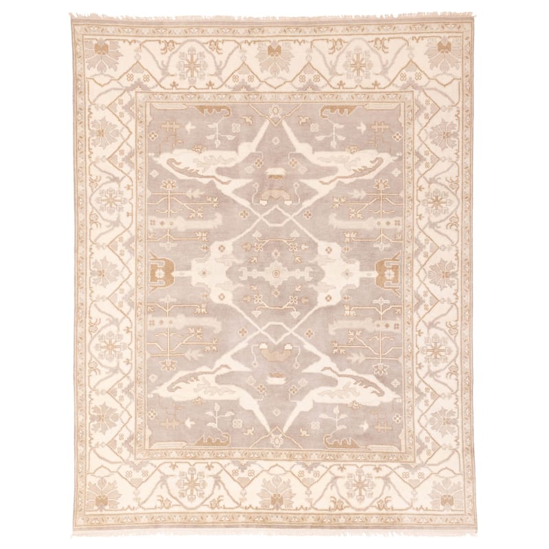 ECARPETGALLERY Hand-knotted Royal Oushak Grey Wool Rug - 7'11 x 9'10