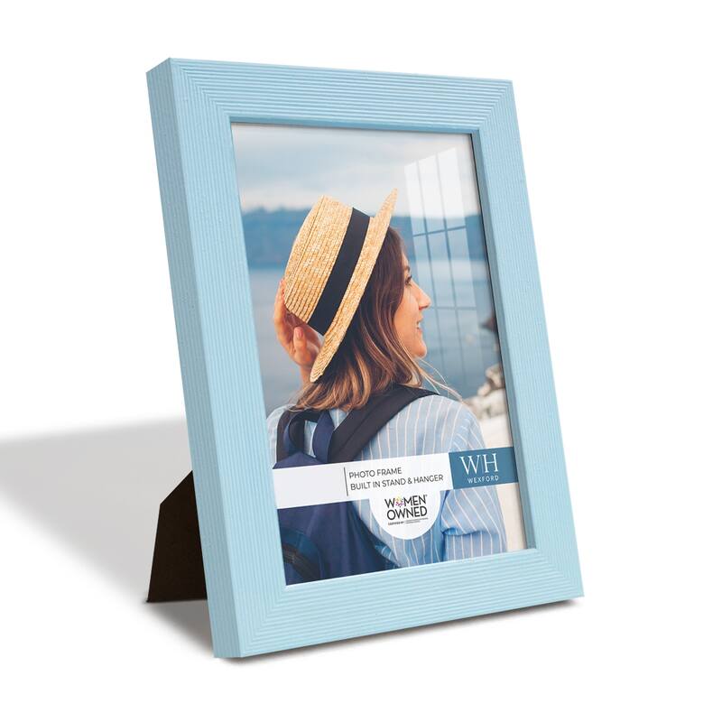4 Piece Set Solid Wood Picture Frame - Blue - 5x7