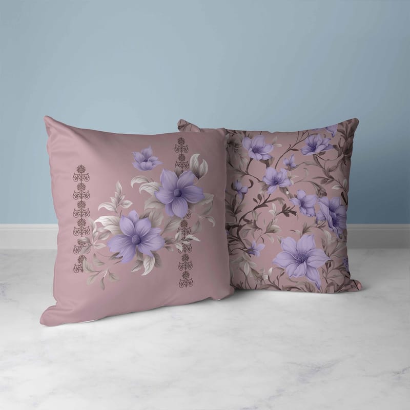 Petal Perfection Faux Suede Reversible Throw Pillow Light and Pink