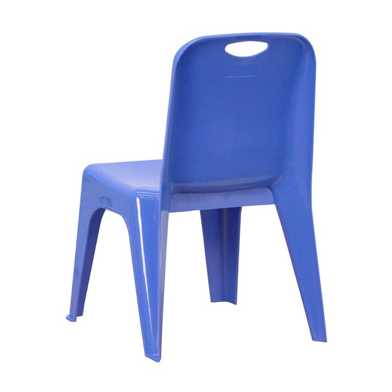 10 Pack Plastic Stackable School Chair with Carrying Handle and 11'' Seat Height - 13.75"D x 12"W x 21.5"H