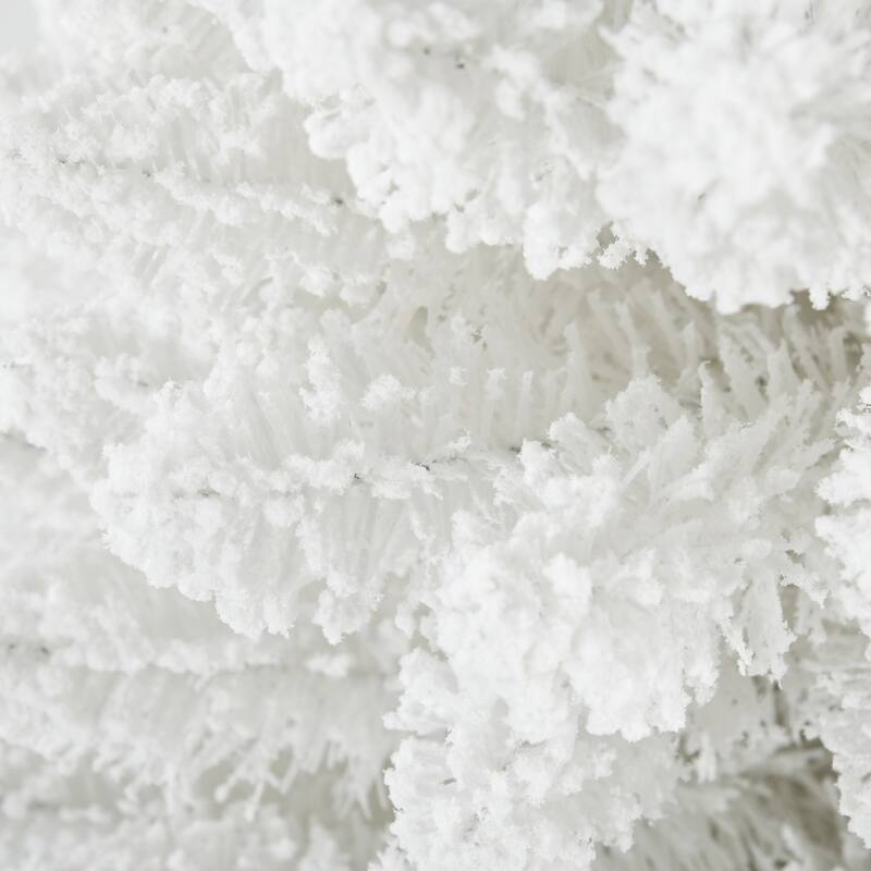 HOMCOM Flocked Artificial Pencil Tree - Realistic Branches, Plastic Base, White