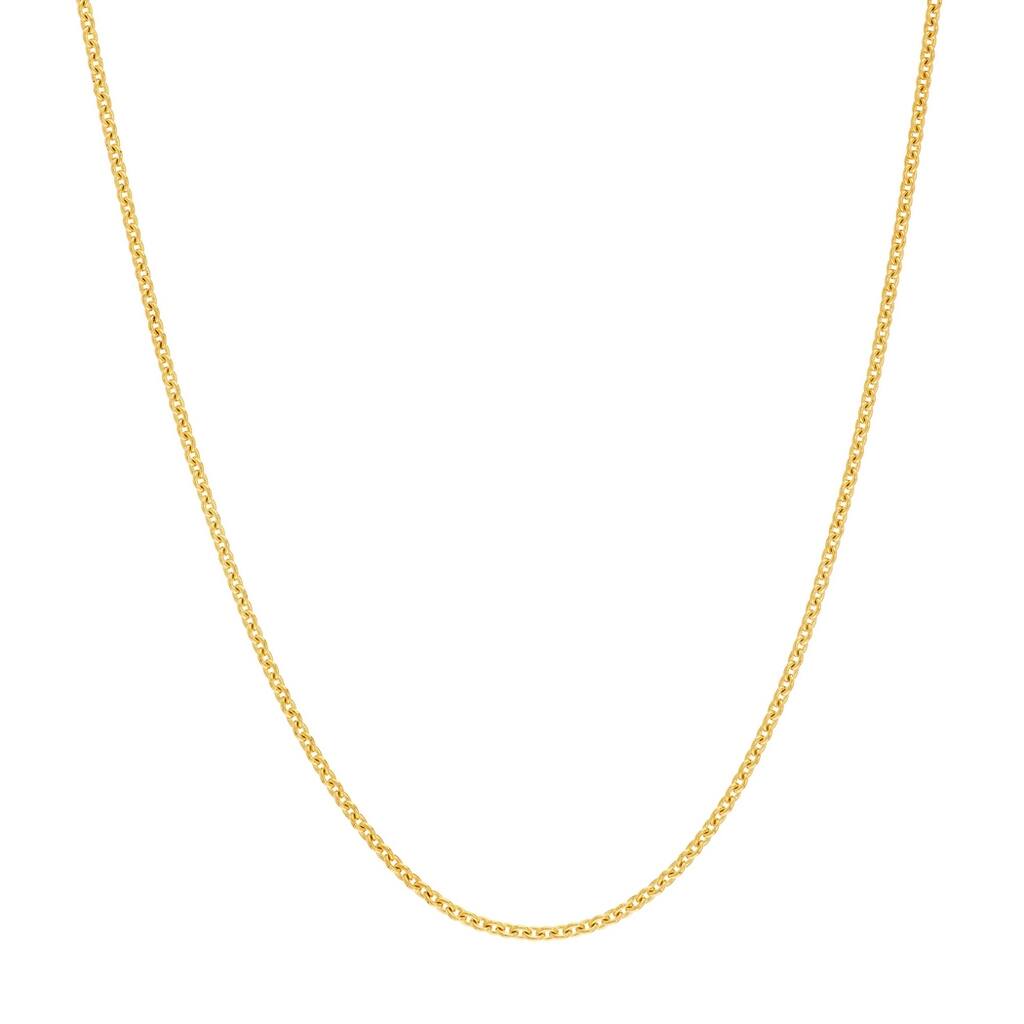 Curata 14k Yellow Gold .9mm Cable Chain Necklace (Spring Ring)