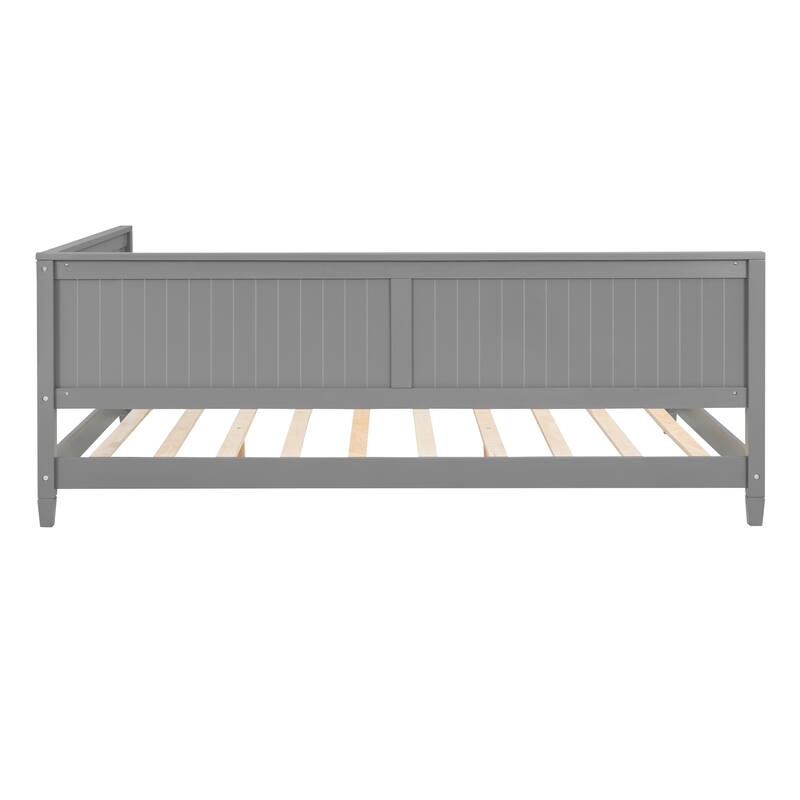 Mid-Century Modern Wood Daybed/Sofa Bed in Gray, Full Size