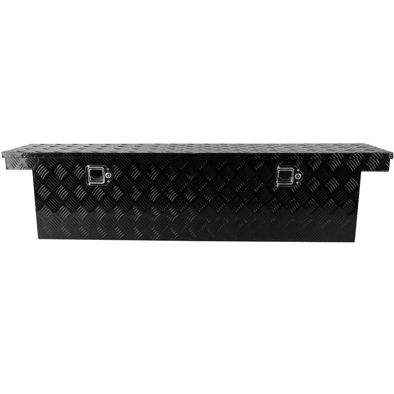 60 Inch Heavy Duty Aluminum Stripes Plated Tool Box Waterproof Storage Toolbox With Lock For RV ATV Trailer Truck