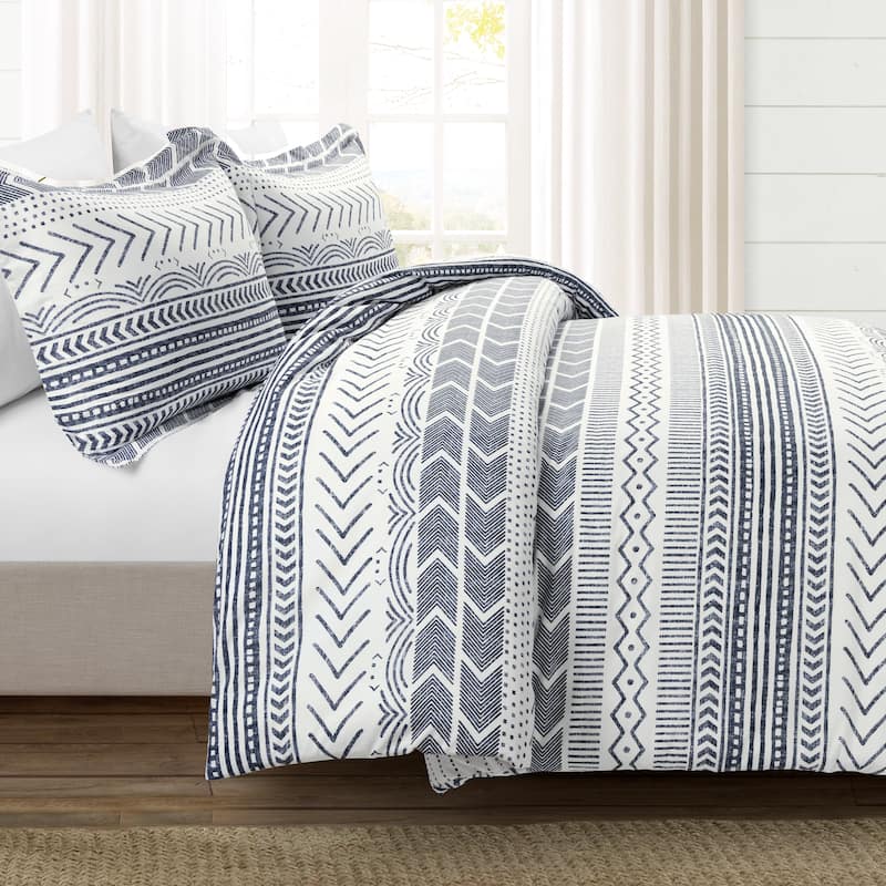 Lush Decor Hygge Geo Reversible 3 Piece Cotton Duvet Set