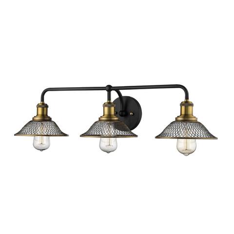 3 Light Bathroom Vanity Light in Matte Black/Heirloom Bronze