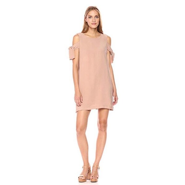 tan shift dress