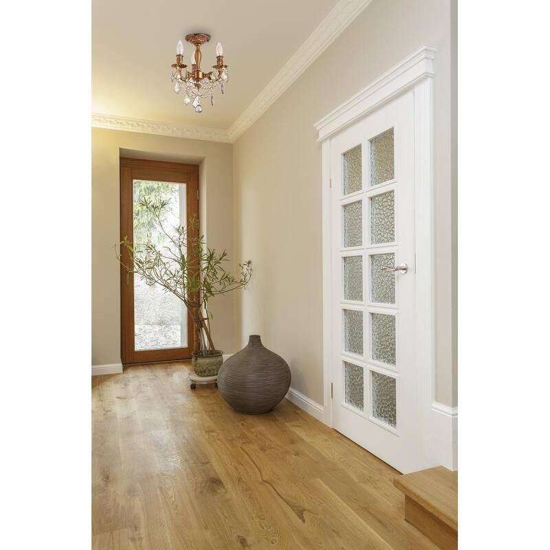 Somette Lugano 3-light Royal Cut Crystal and French Gold Flush Mount