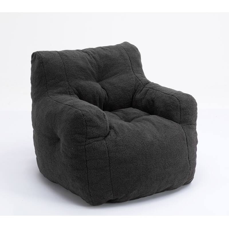 Mieres Faux Fur Fabric Bean Bag Chair, Floor Sofa For Living Room, Bedroom Lazy Sofa