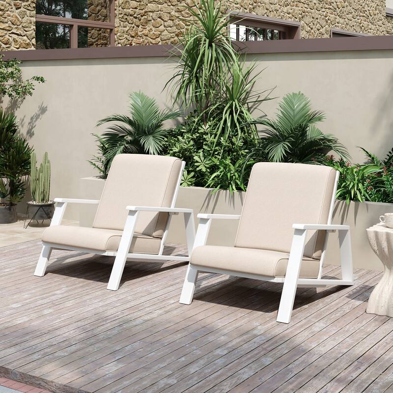 Paloma Acacia Wood Outdoor Club Chairs with Cushions (Set of 2) by Christopher Knight Home