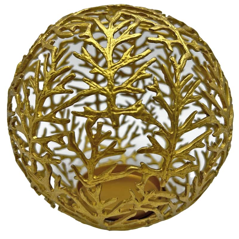 6" High Fir Leaf Tea-light Holder - 6 x 6 x 6 in