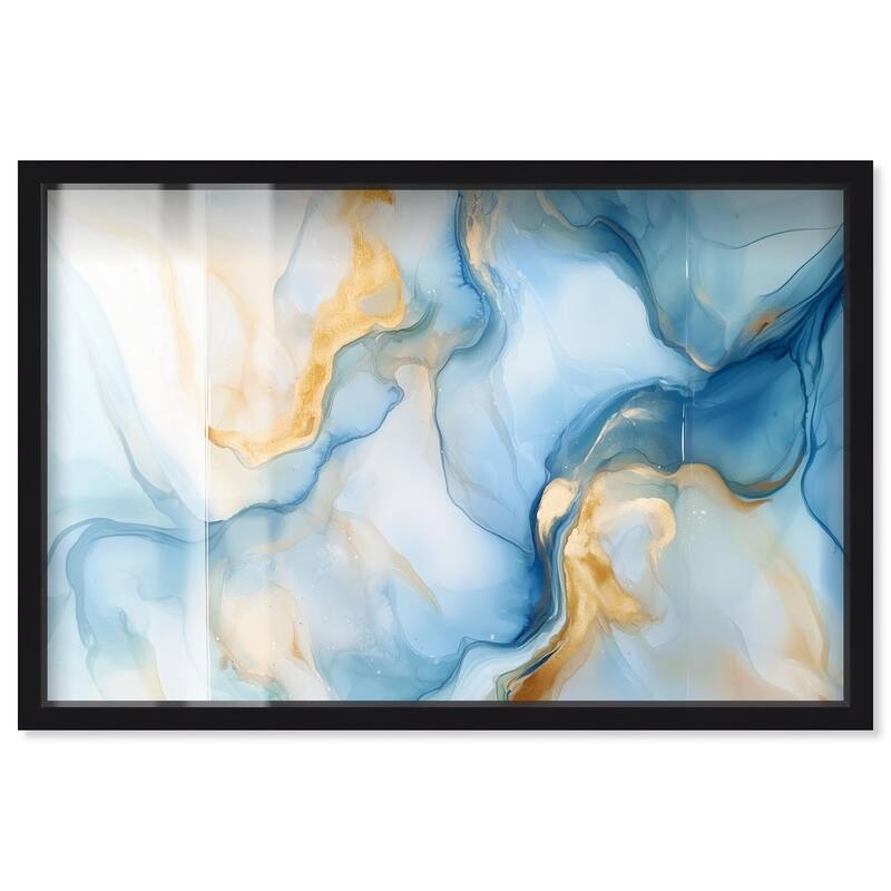Blue Veined Gold Shadowbox by Art Remedy - Black - 54" x 36"