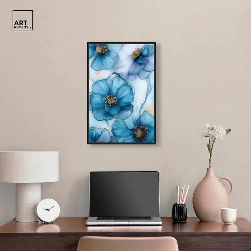 Gilded Cyanescence Canvas by Art Remedy